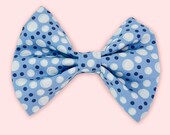 Dog Bow Tie • Blue & White • Large Wide Bow