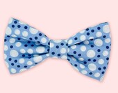 Dapper Dog Bow Tie • Blue & White Dots • Tuxedo Bow