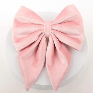 Dog Sailor Bow | Detachable, Adjustable, Pet Collar Accessory | Cotton Candy Pink Velvet | Size S, L, XL