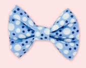 Dog Bow Tie • Blue & White • Small Wide Bow