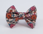 Dog Bow Tie • Fall Floral • Small Wide Bow