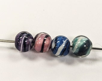 Czech Lampwork Swirl Beads