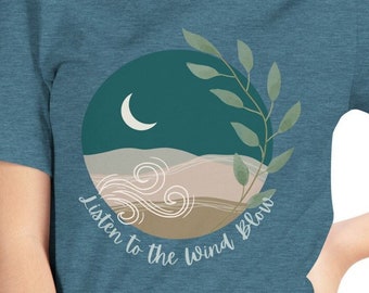 Listen to the Wind Blow Graphic T-shirt for Women | Fleetwood Mac, Boho (S-2XL)