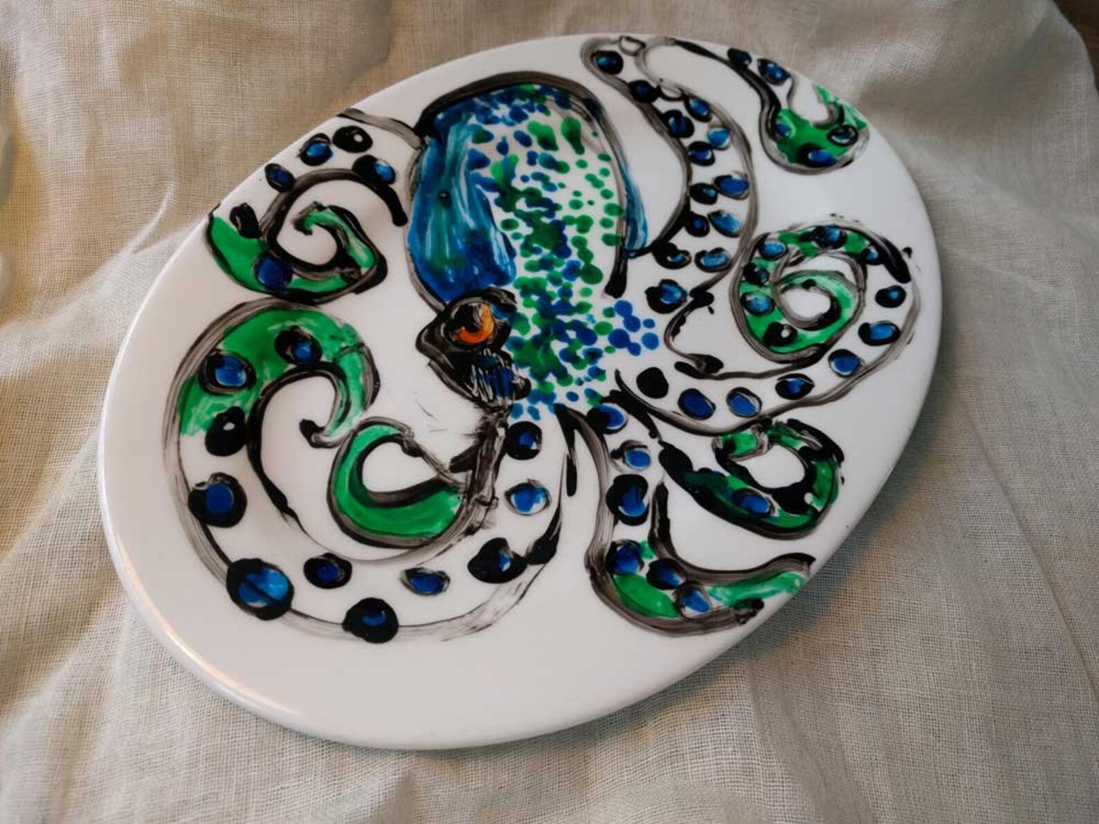 Octopus Plate Etsy