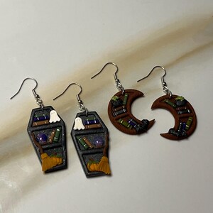 Gruselige Bücherregale // Polymer Clay Ohrringe // Halloween Ohrringe // Schmuck