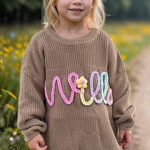 Baby Sweater with Name, Custom Name Toddler Sweater, Embroidered Baby Name Sweater, Personalized Baby Sweater, First Birthday Gift,Baby Gift