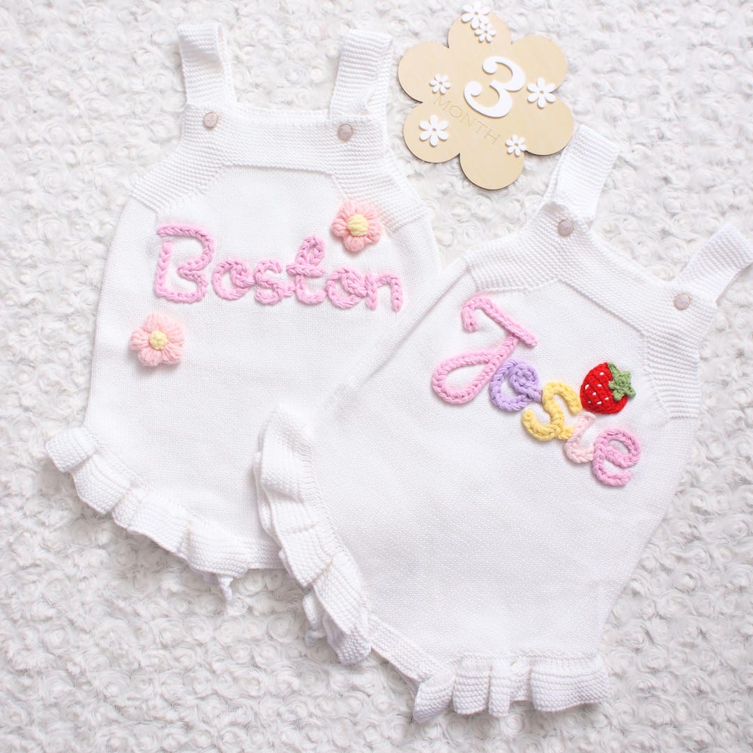 Embriodery Name for baby romper main image 0