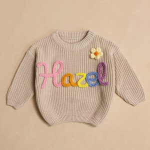 Custom Baby Sweater, Personalized Baby Name Sweater, Hand-Embroidered Name Sweater Baby, Cute Baby Sweater with Name, Baby Shower Gifts