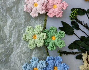 Clip de pelo de flores, tejido hecho a mano, clip de pelo de ganchillo de flores, accesorios para el cabello de copo de nieve, lindo regalo para niños pequeños