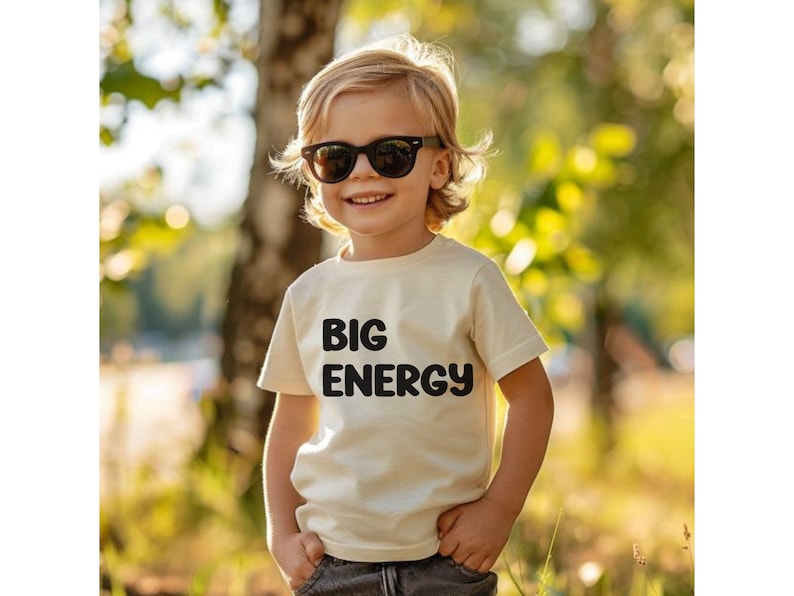 Big Energy Youth Shirt Witty Youth Top Funny Tee Back to School Apparel kid Top Preschool Kindergarten idea Unisex Matching Cute Child Top