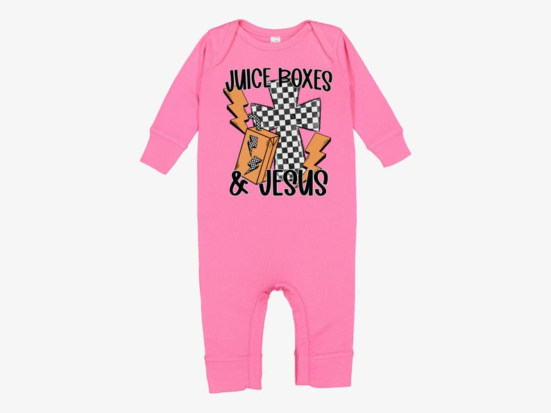 Juice Boxes Jesus Trendy Infant Christian Coverall Kid Newborn Church Tee Cute Religious Biblical Toddler 6M Preschool Daycare Apparel 12M