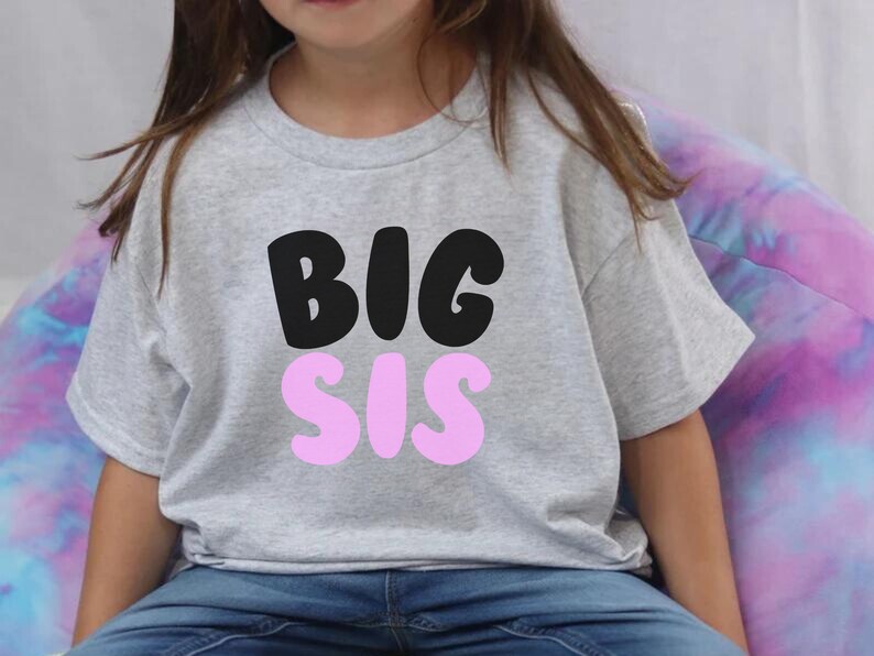 Big Sis Kid Shirt New Baby Announcement Trendy Top Cute Big Sister Promotion Gift Apparel Pregnancy Announcement Sibling Top for Girl ideas