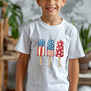 Kid USA Shirt Child 4th of July Top Fourth of July for Kid Patriotic Shirt Kid 4th of July Cute America Popsicle Toddler Top Matching Kids