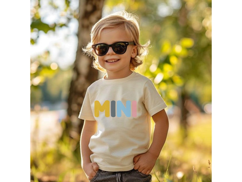 Mini Youth Shirt Cute Youth Top Toddler Birthday Gift Back to School Apparel kid Top Preschool Kindergarten idea Unisex Matching Natural Ash image 2