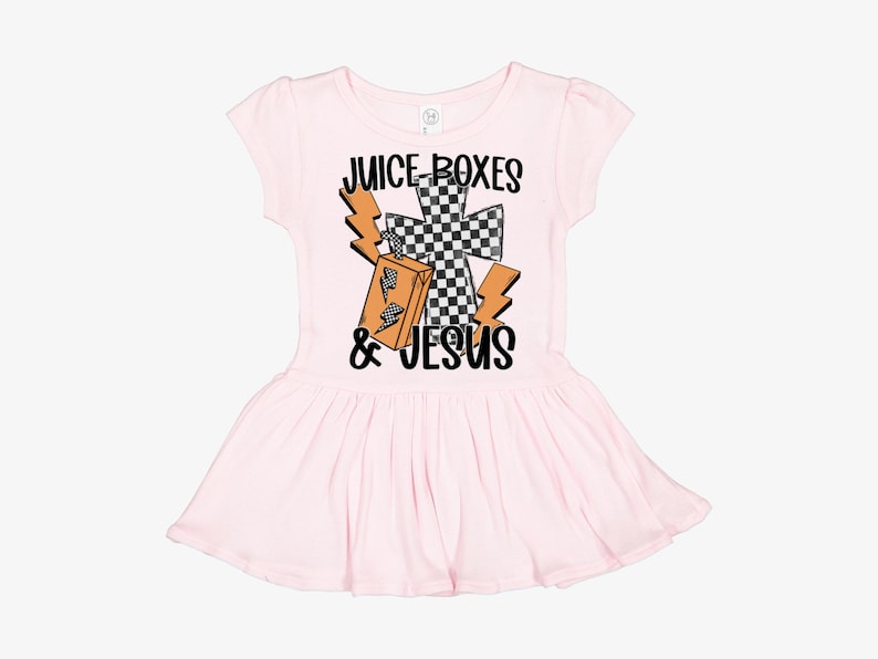 Juice Boxes Jesus Trendy Baby Dress Christian Tutu Dres 1 year old Church Tee Cute Religious Biblical Toddler 6M Preschool Daycare Apparel