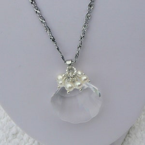 Swarovski Crystal Pendant With A Cluster Of Freshwater Pearls Necklace image 3