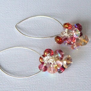 Red And Golden Shades Czech Glass Earrings Summer Fun image 3