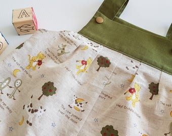 Hey Diddle Diddle Romper, Boys Romper, Green and Neutral Romper