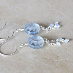 Pastel Blue Flower Dangle Earrings image 4