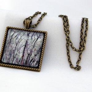 Out In The Woods Pendant, Antiqued Brass, Photography, Necklace, Photo Jewelry image 2