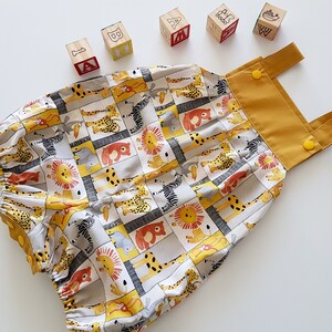 On Safari Romper, Boys Romper, Animal Romper, Mustard Romper