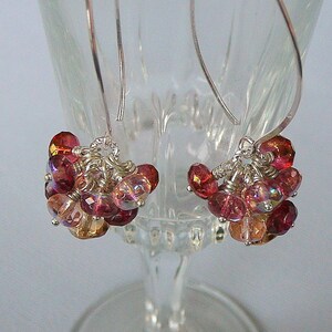 Red And Golden Shades Czech Glass Earrings Summer Fun image 4