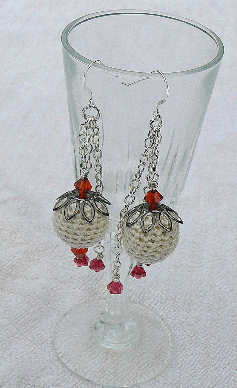 Crotched Ball Earrings With Swarovski Crystals image 3