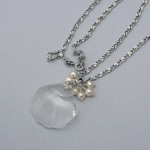 Swarovski Crystal Pendant With A Cluster Of Freshwater Pearls Necklace image 2