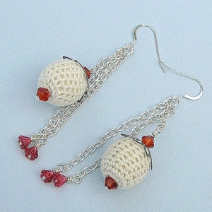 Crotched Ball Earrings With Swarovski Crystals image 1