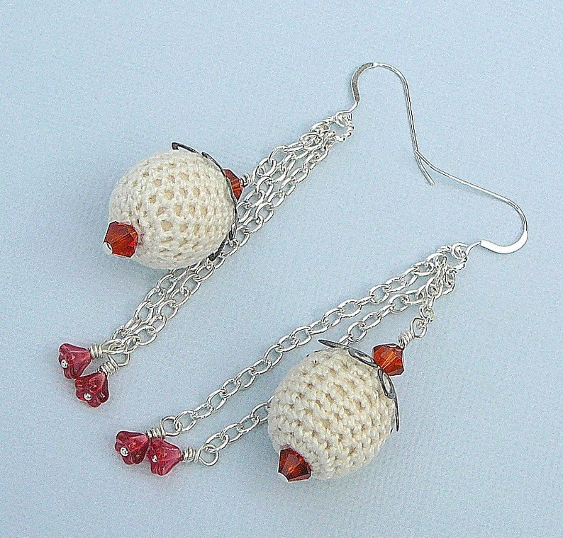 Crotched Ball Earrings With Swarovski Crystals image 1