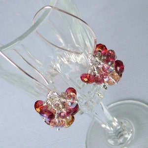 Red And Golden Shades Czech Glass Earrings Summer Fun image 2