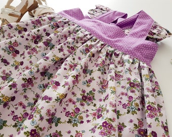 Girls Dress, Flower Dress, Handmade Dress, Purple Dress, Floral Dress