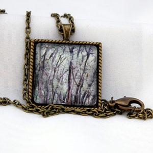 Out In The Woods Pendant, Antiqued Brass, Photography, Necklace, Photo Jewelry image 3