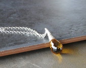 Citrine, Wire Wrapped Briolette On A Sterling Silver Necklace (371)