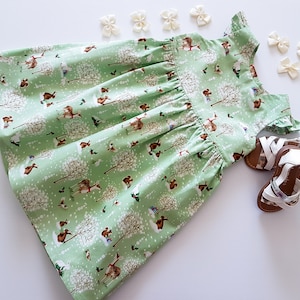 Baby Dress, Woodland Dress, Snow Theme Dress, Christmas Dress, Winter Theme Dress, Toddler Dress image 1