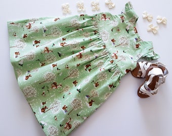 Baby Dress, Woodland Dress, Snow Theme Dress, Christmas Dress, Winter Theme Dress, Toddler Dress