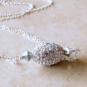 Diamante Ball With Swarovski Crystals Necklace, Romantic Sparkling Necklace