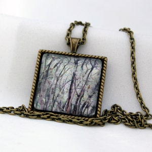 Out In The Woods Pendant, Antiqued Brass, Photography, Necklace, Photo Jewelry image 4