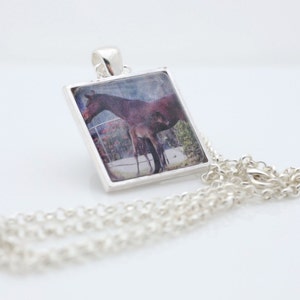 Horse And Foal Necklace, Photography, Photo Jewelry, Animal Photography image 3