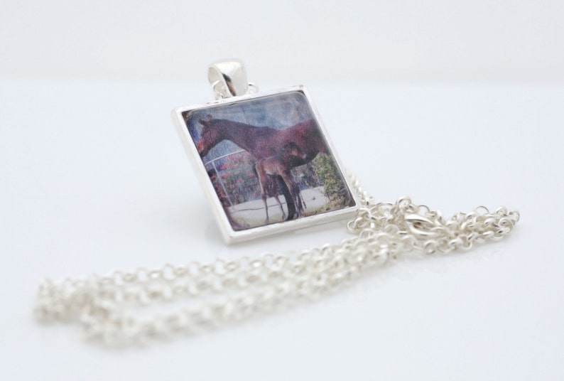 Horse And Foal Necklace, Photography, Photo Jewelry, Animal Photography image 3