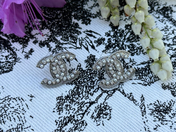 Vintage Chanel Classic Iced CC Logo Earrings - image 3