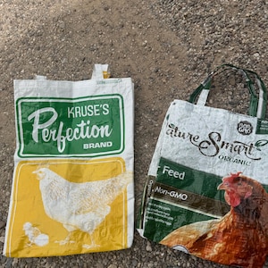 Recycled Chicken Feed Tote Bag