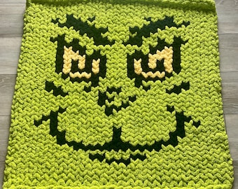 Pattern for Chunky Knit Blanket/ Grinch