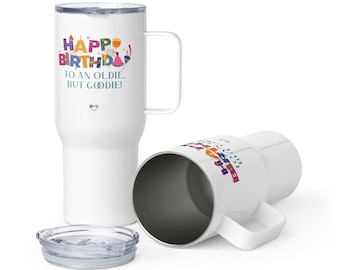 Happy Birthday Travel mug with a handle