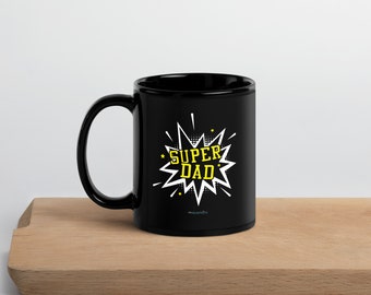 Super Dad / Fathers Day Black Glossy Mug