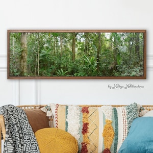 Rainforest Panorama Print - Emerald Green Tropical Landscape Art