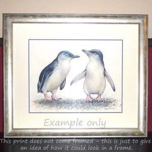 Fairy Penguins art print Australian art, penguin nursery art, penguin print, Australian native penguin, bird wildlife art, nature wall art image 4