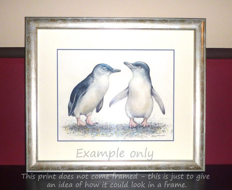 Fairy Penguins art print Australian art, penguin nursery art, penguin print, Australian native penguin, bird wildlife art, nature wall art image 4