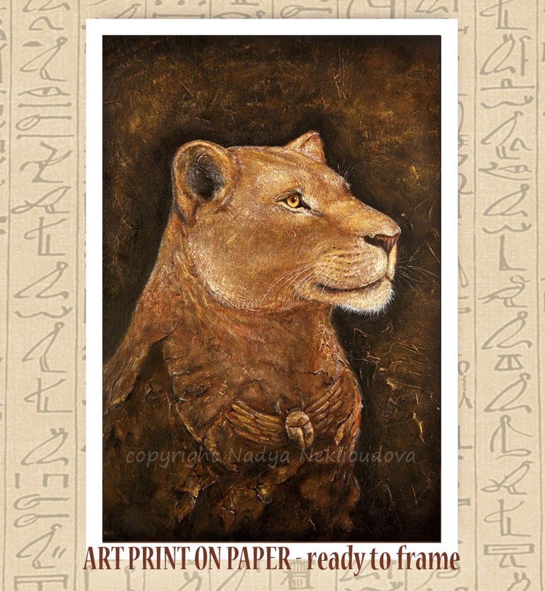 Egyptian Goddess Sekhmet Lioness - Mystical Art Print - Etsy