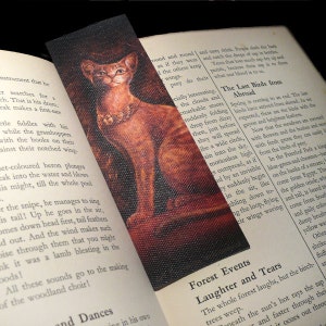 Art Bookmark Cat Goddess Bast Canvas Printed Bookmark 2x6 Inches 5x15cm ...